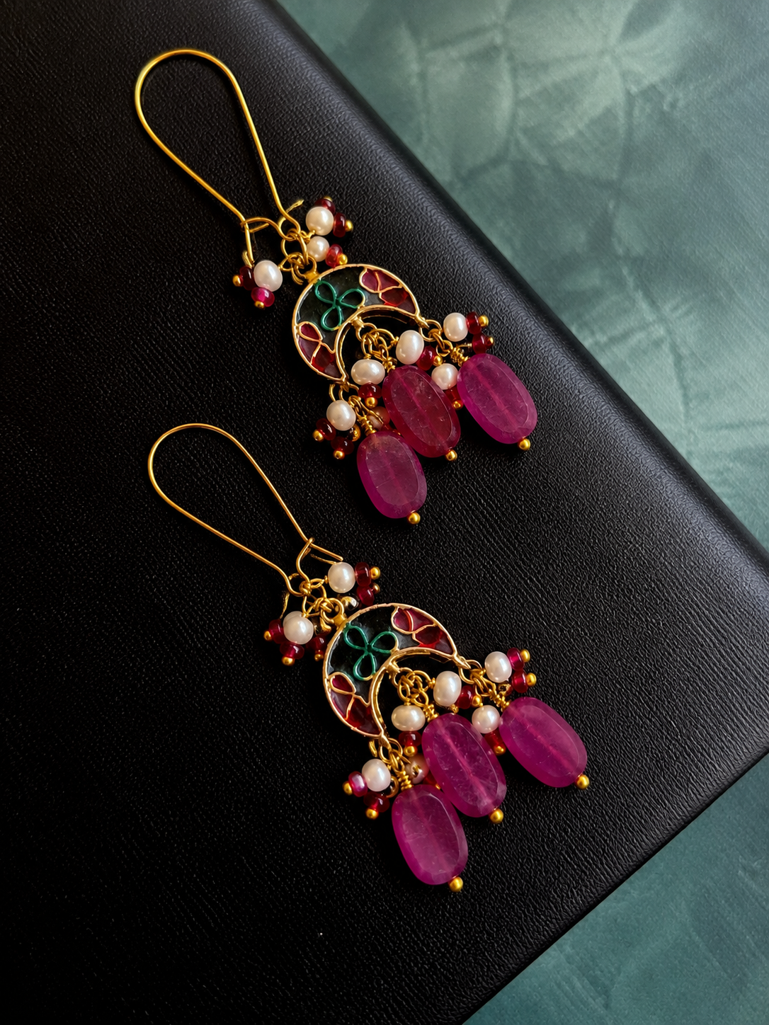 Natural Stones with Kundan Earring