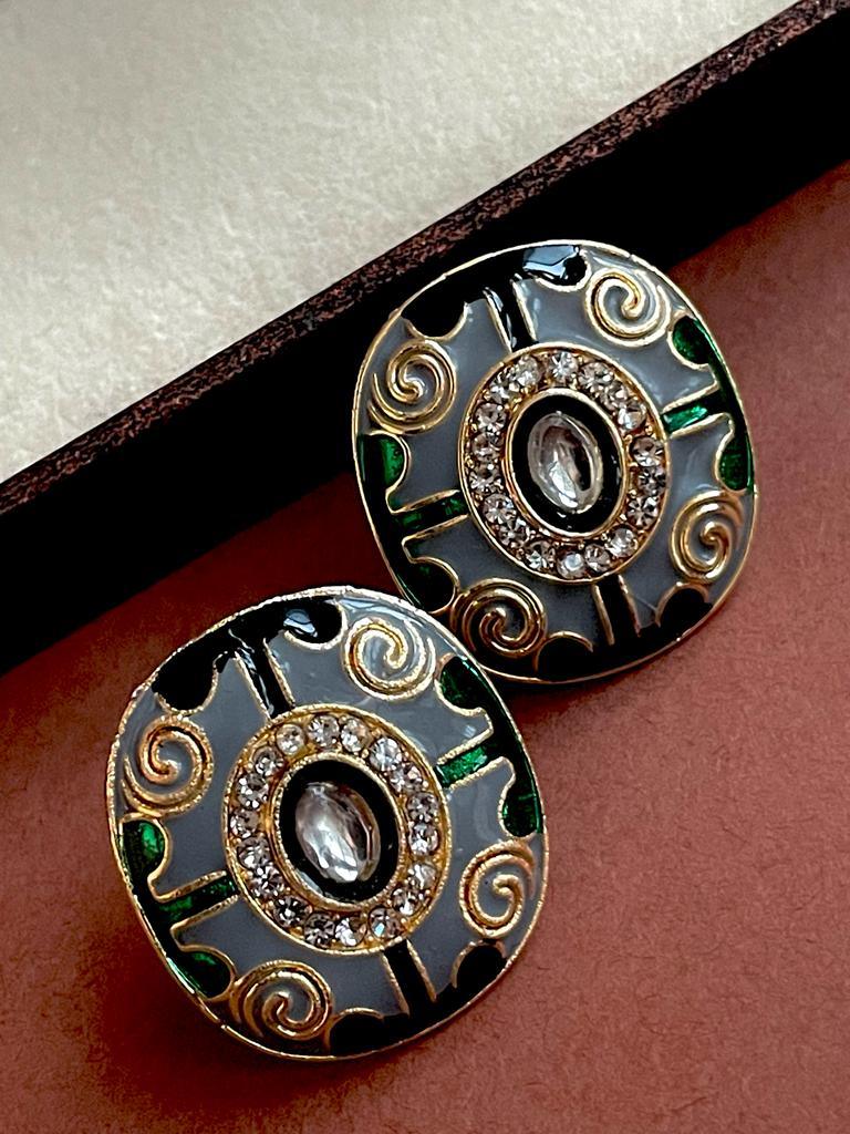 Meenakari printed Stud Earring