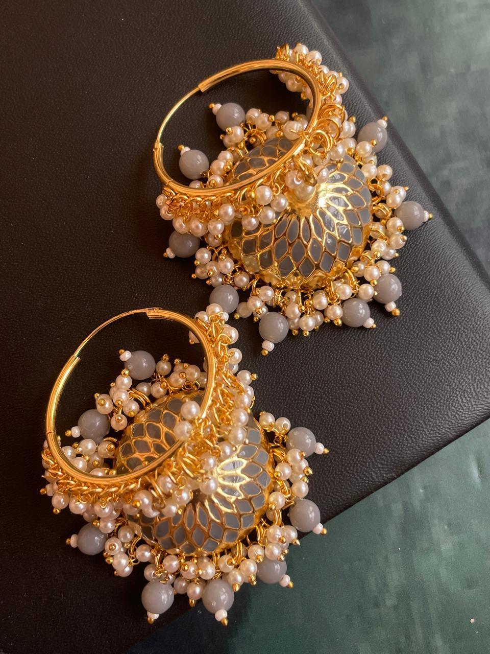 Meenakari Big Jhumka Hoop Earring