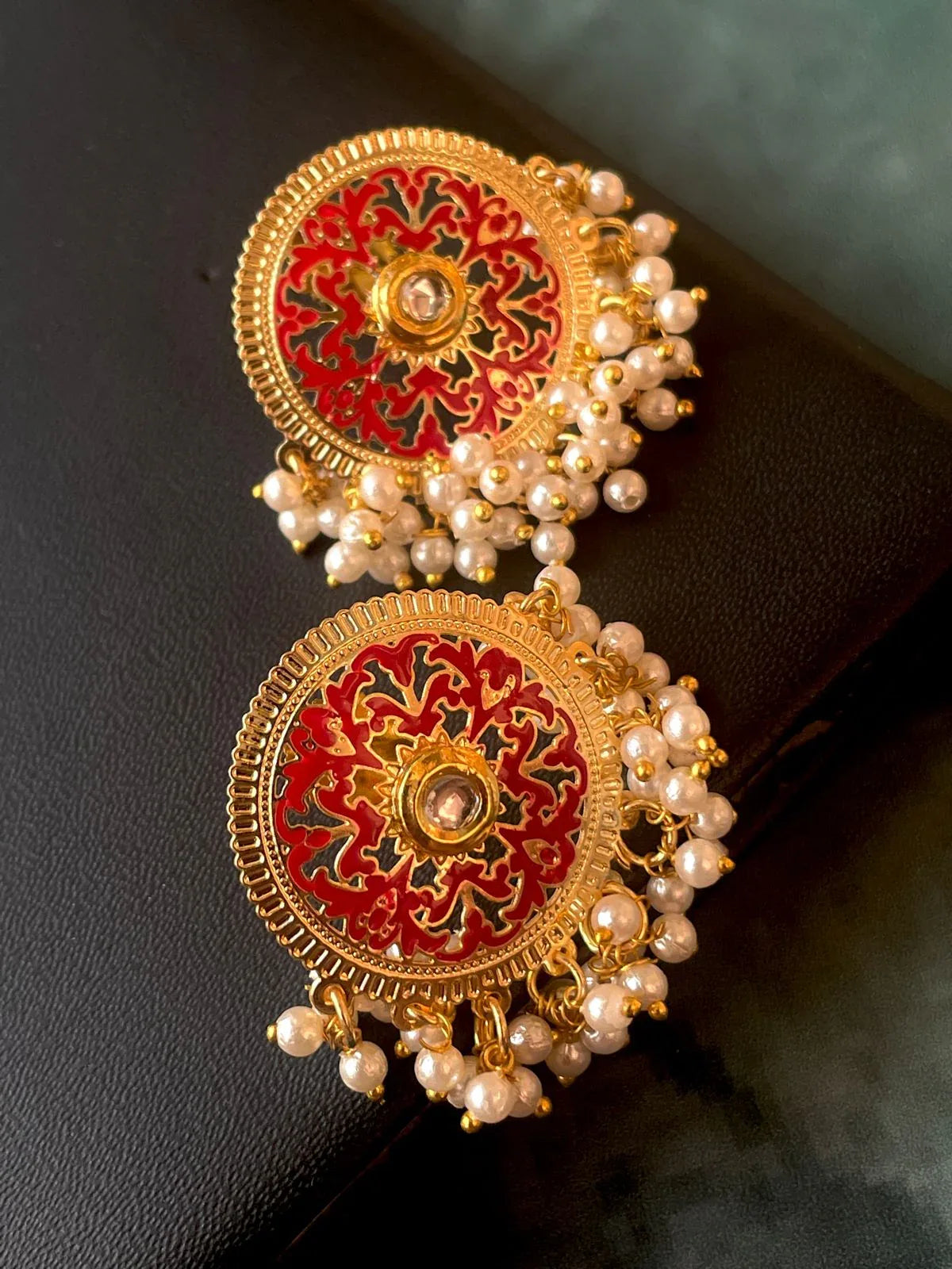 Meenakari Round Light weight Beaded Partywear Earring