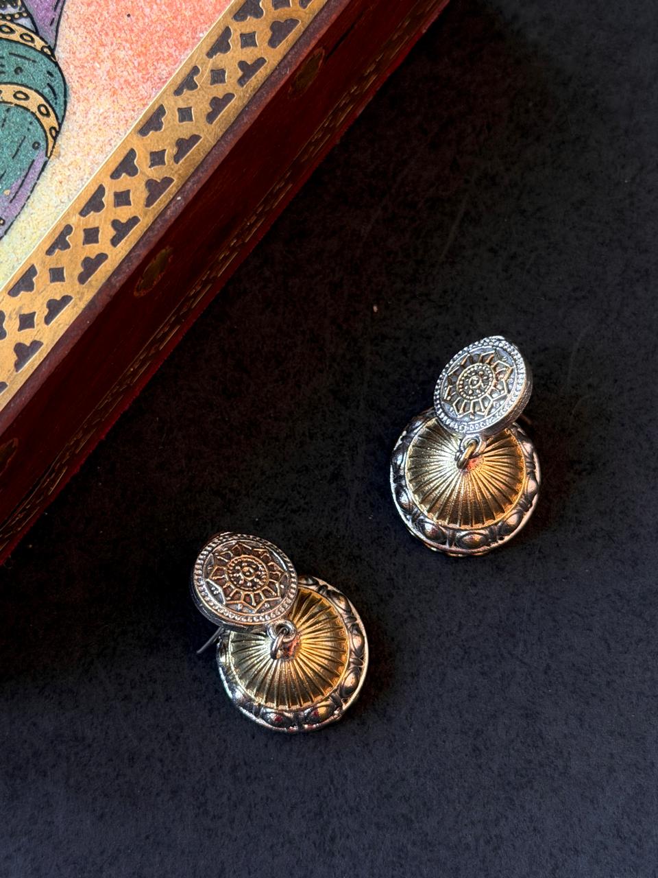 Dual Tone Casual Wear Earring