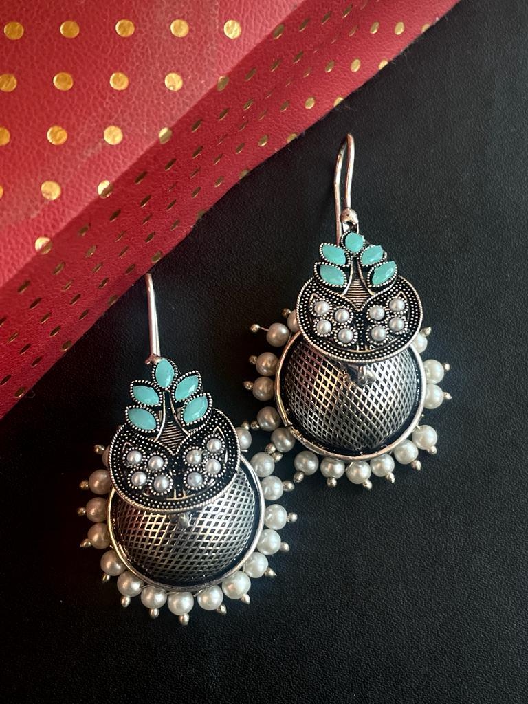 Black Polish Antique Top with Jhumki Earring