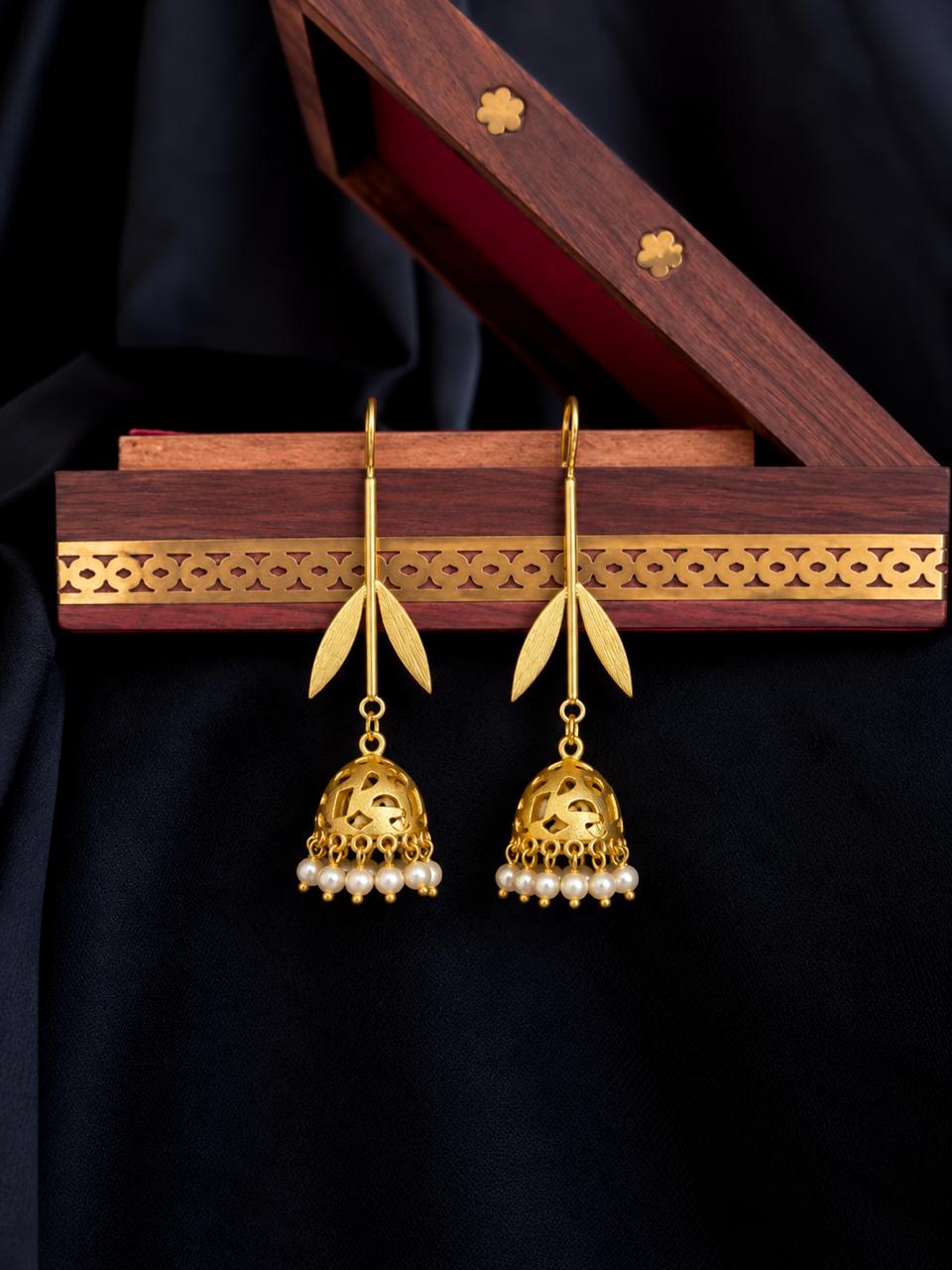 Golden Leaf Top and Jhumki Earring