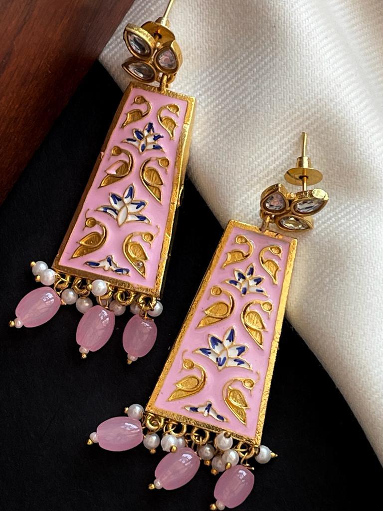 Meenakari Geometrical Earring