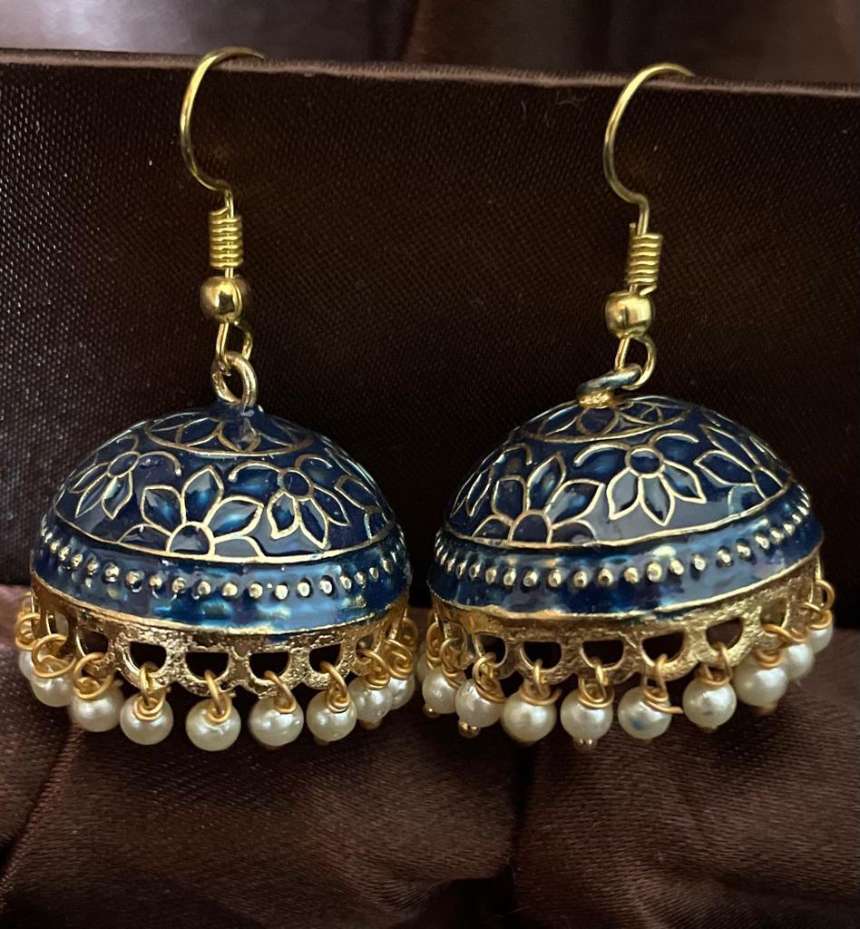 Meenakari Dome Jhumka Earring