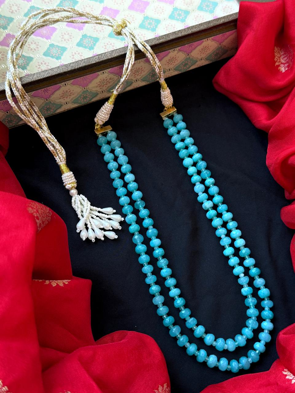 Stone Beaded Double Layered Mala Necklace