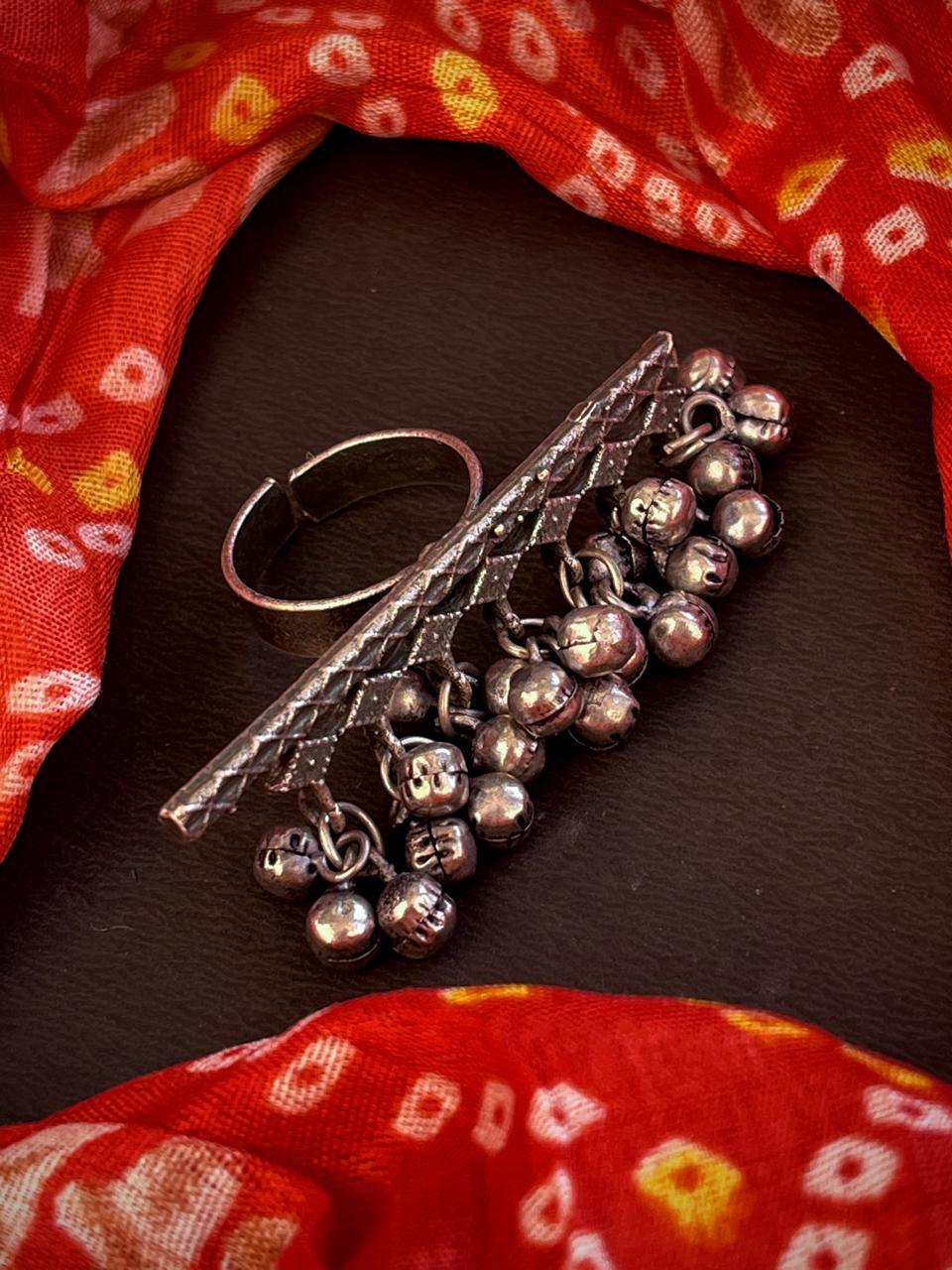 Oxidized Long Ring with Ghunghroo