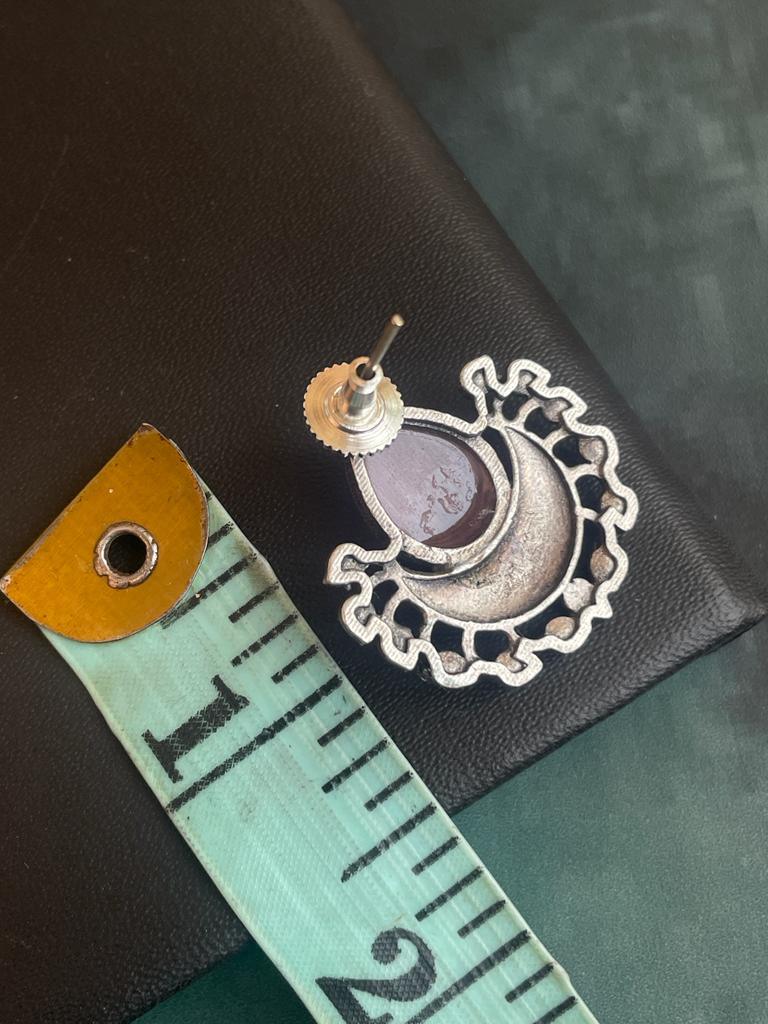 Silver Replica Chandbali Stud Earring