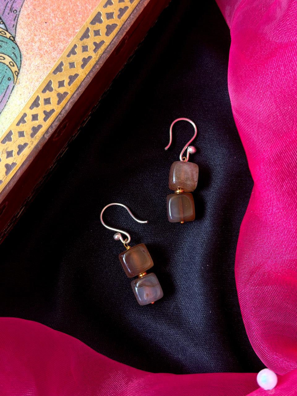 Geometrical Stone Beaded Earring