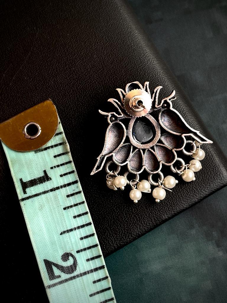 Monalisa Stone Oxidized Stud Earring