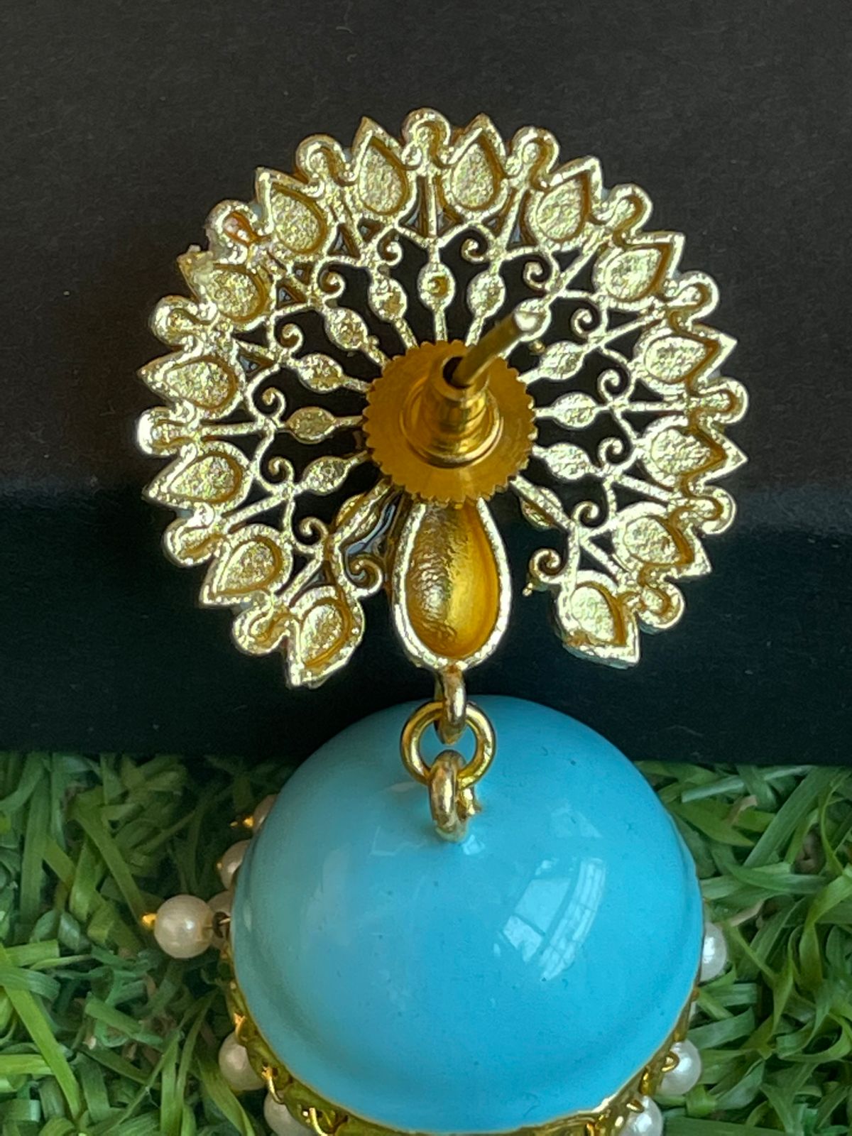 Meenakari Jhumka with Peacock Top Partywear Earring