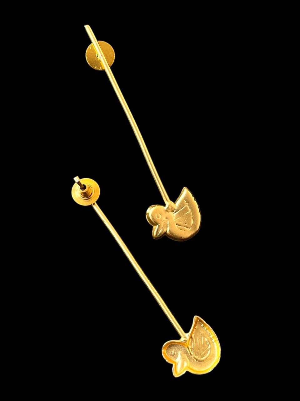 Golden Bird Shape Long Earring