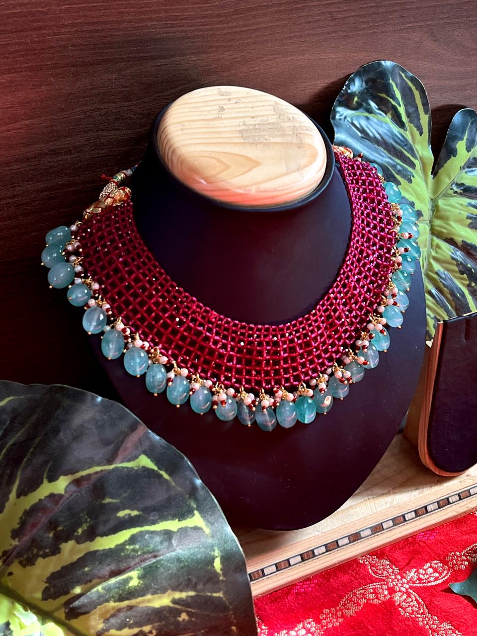 Hydro beads Patti with Stone Beads Partywear Necklace