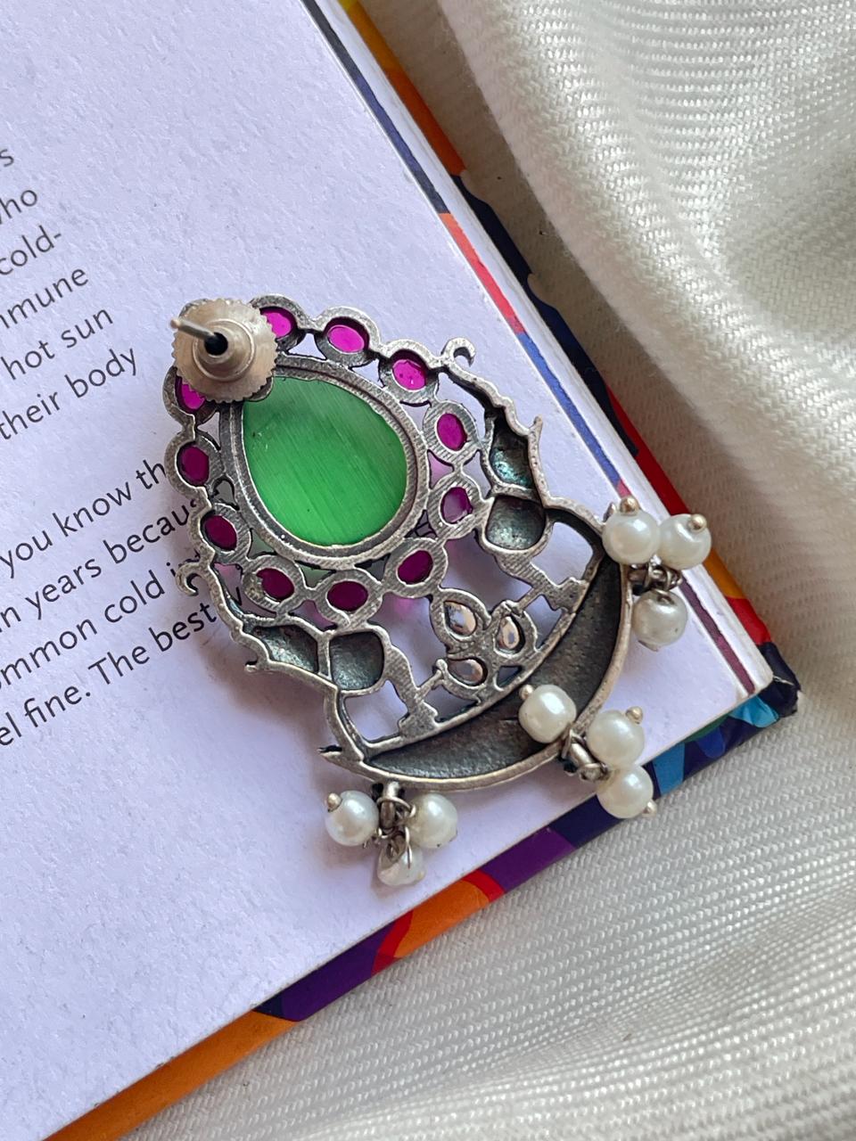 Monalisa Stone Oxidized Earring