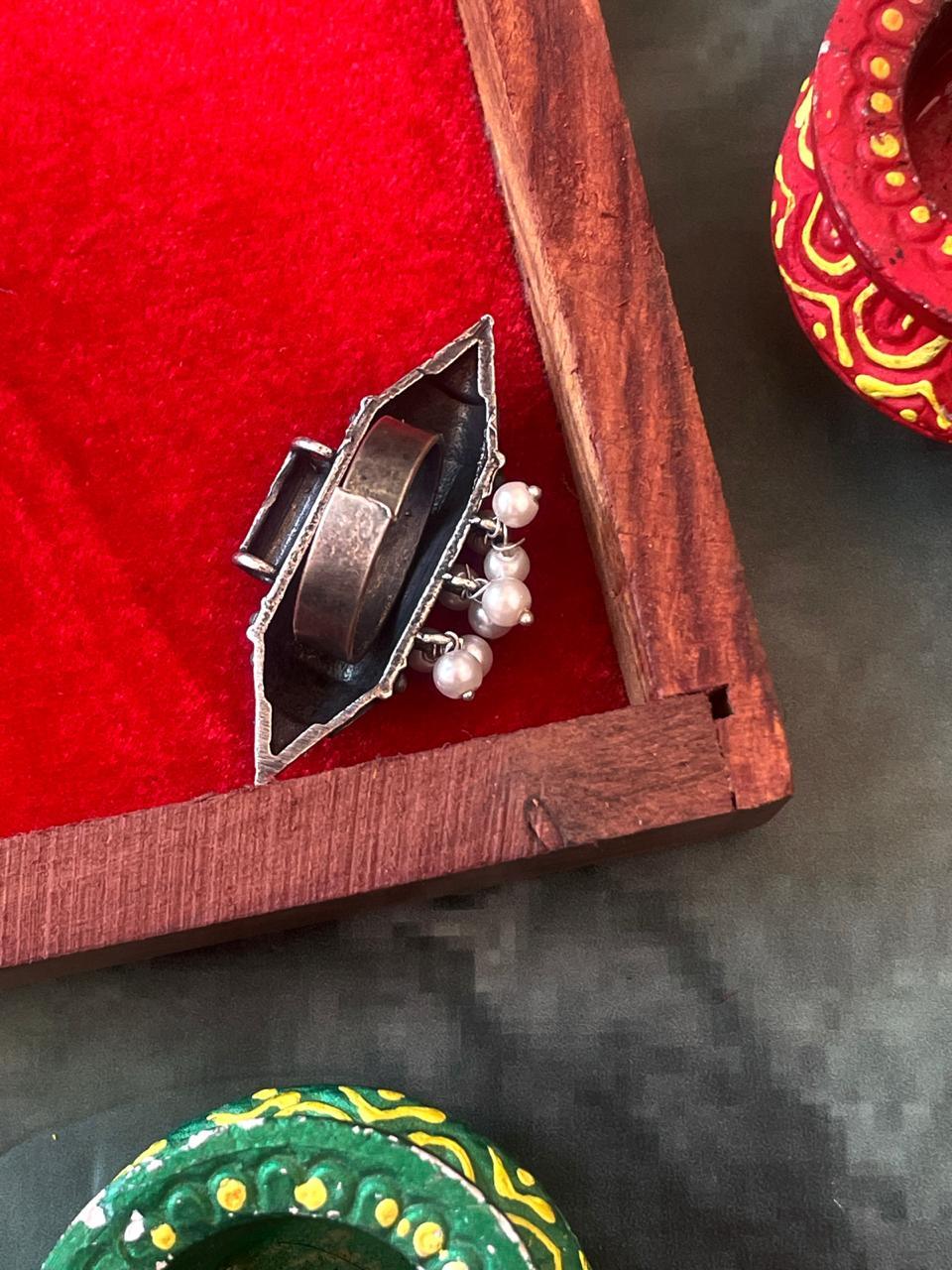 Oxidized Ethnic Ring