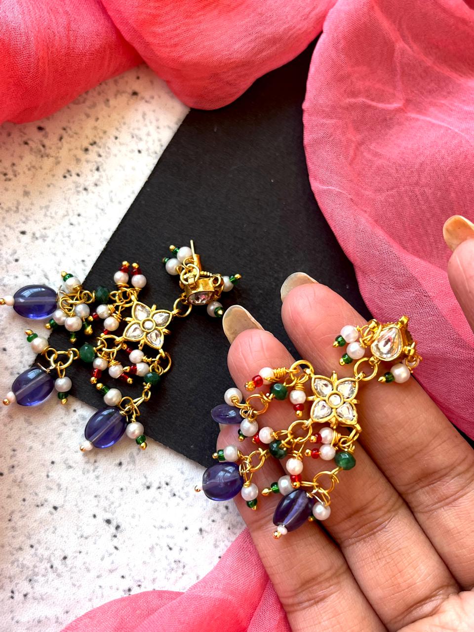 Kundan with Stone Beads Earring