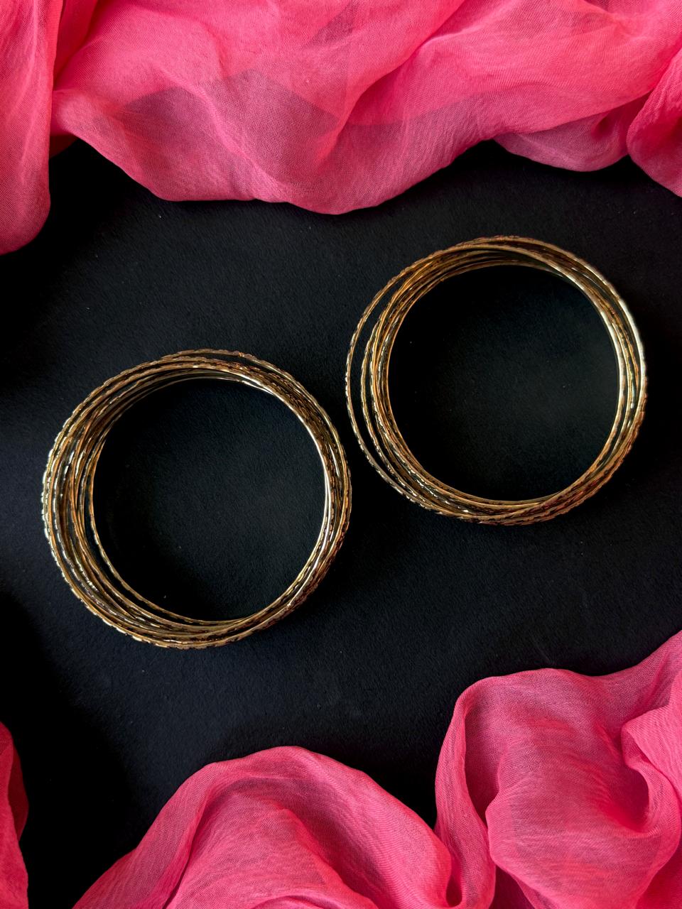 Designer Golden Bangles (Set of 20 Bangles)