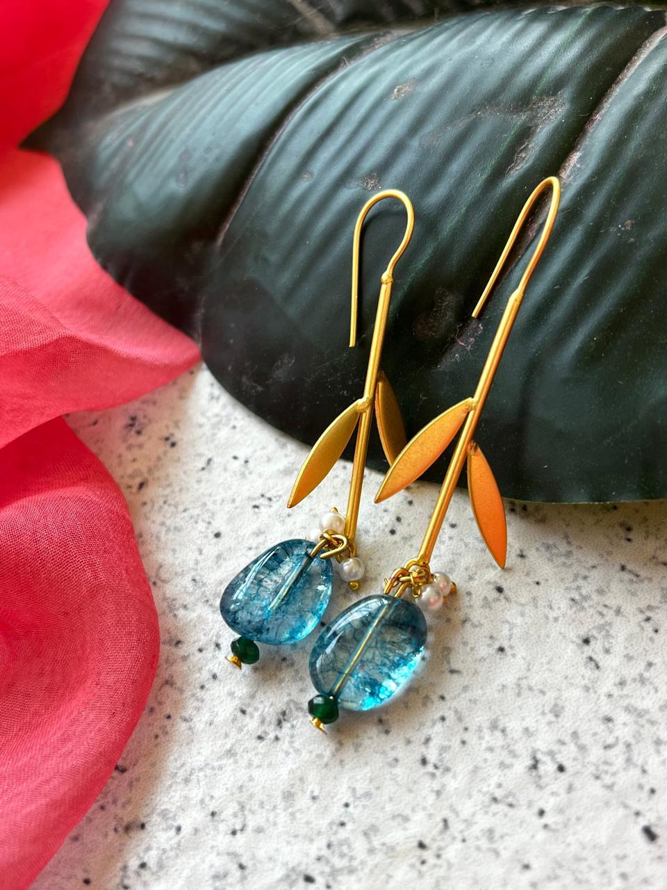 Straberry Stone Golden Earring