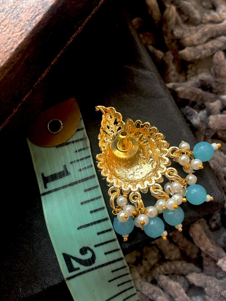 Meenakari Ethnic Peacock Print Stud Earring