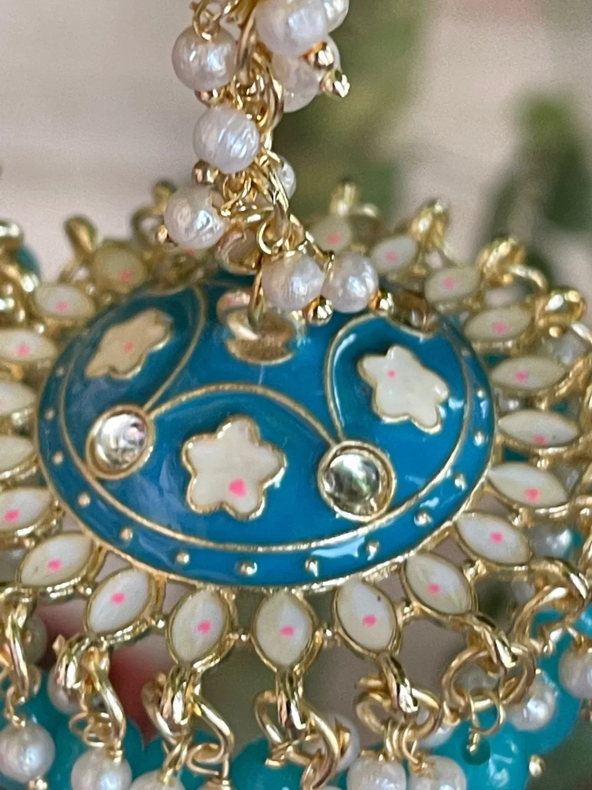 Meenakari Long Drop Partywear Earring