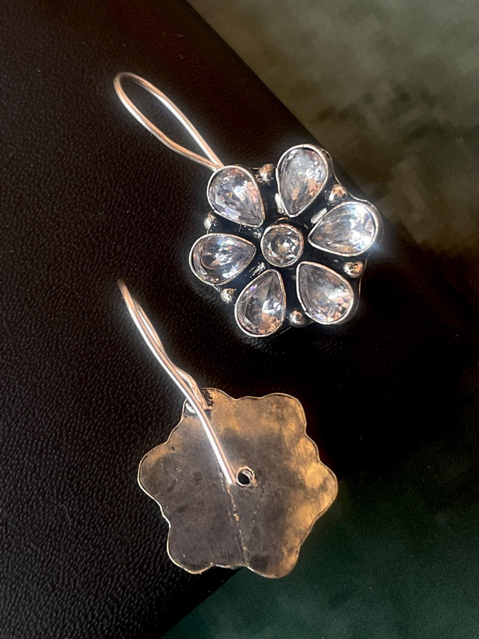 Floral Stone Stud Earring