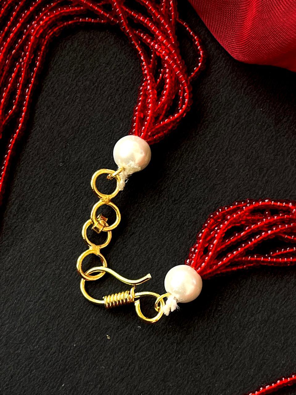 Oxidized Pendant Beaded Mala Necklace