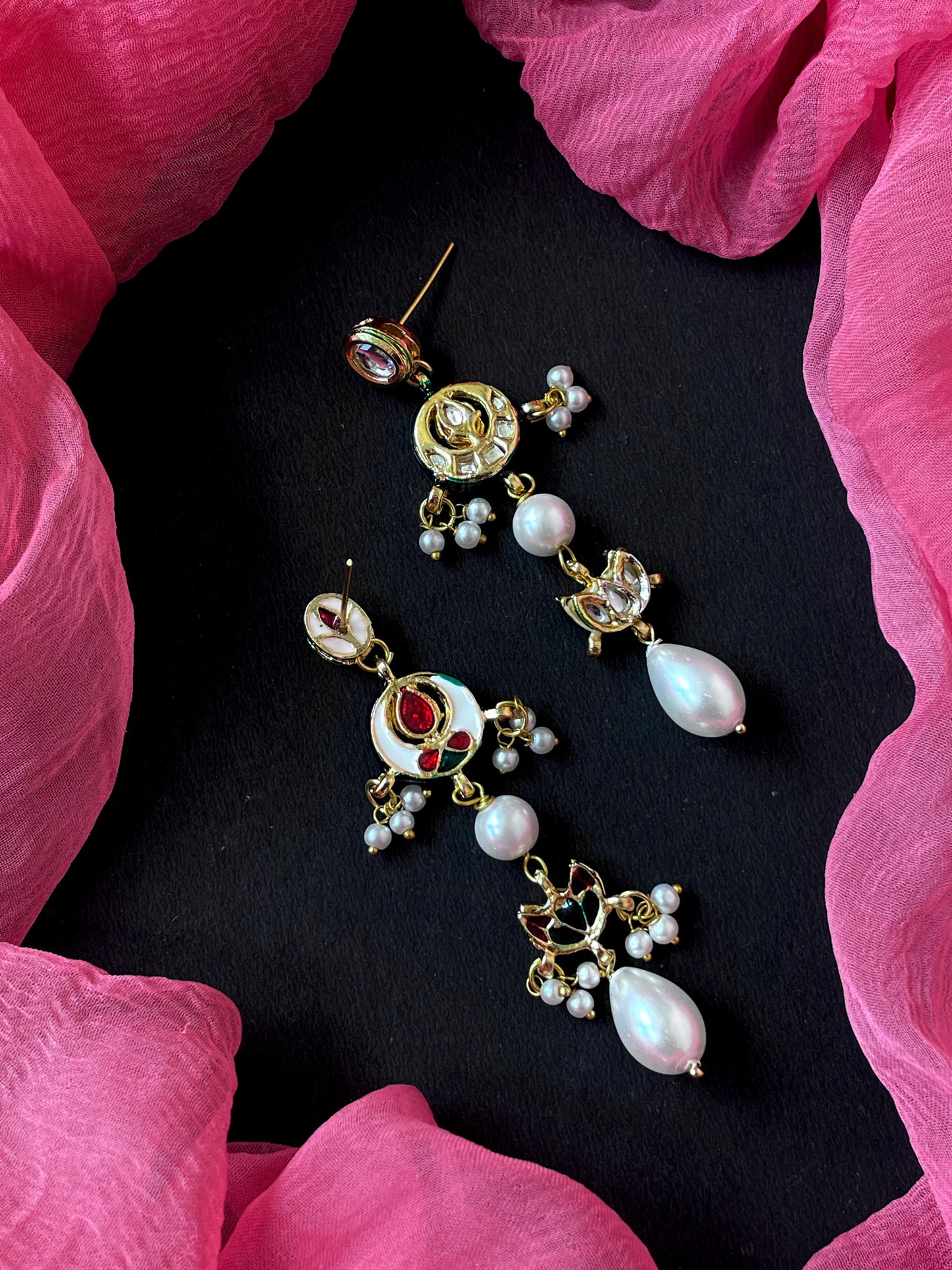 Kundan with Pearl Beaded Earring