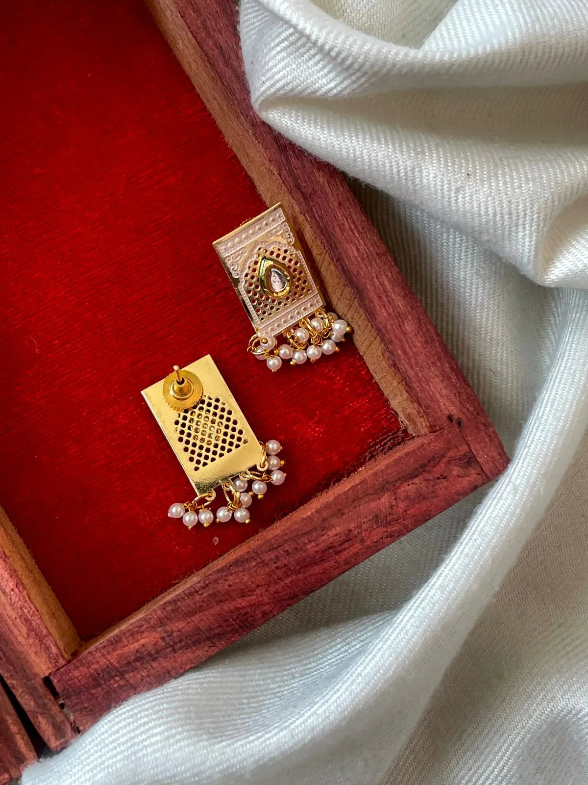 Meenakari Kundan Baeded Earring