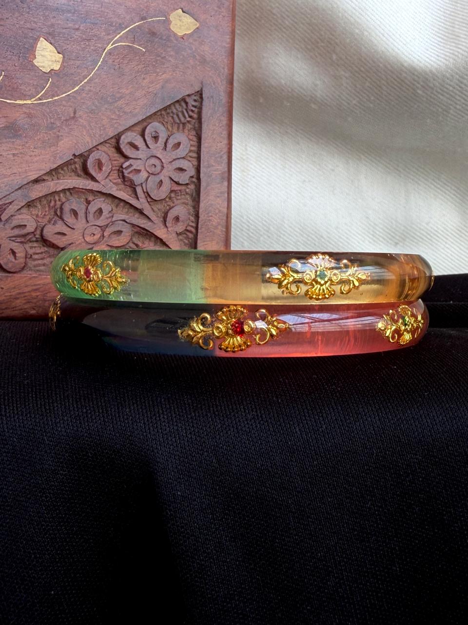 Acrylic Ethnic Jelly Bangles