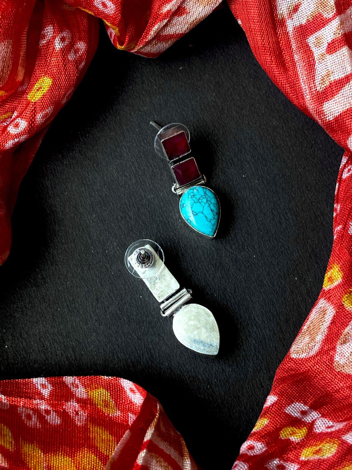 Monalisa Stone Silver Replica Earring