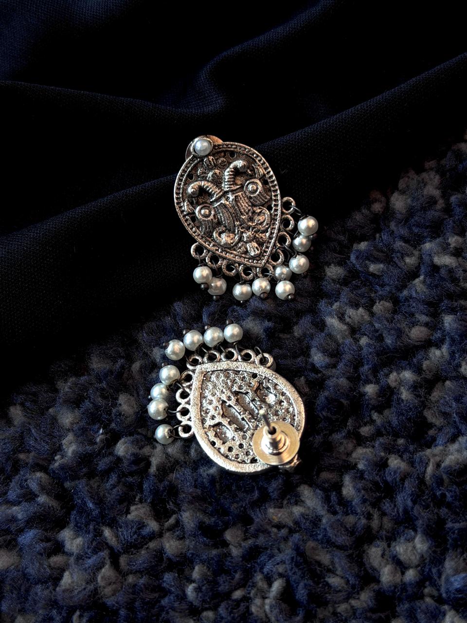 Silver Replica Beaded Stud Earring