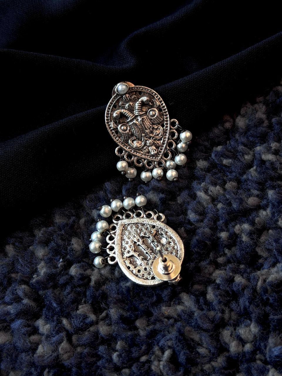 Silver Replica Beaded Stud Earring