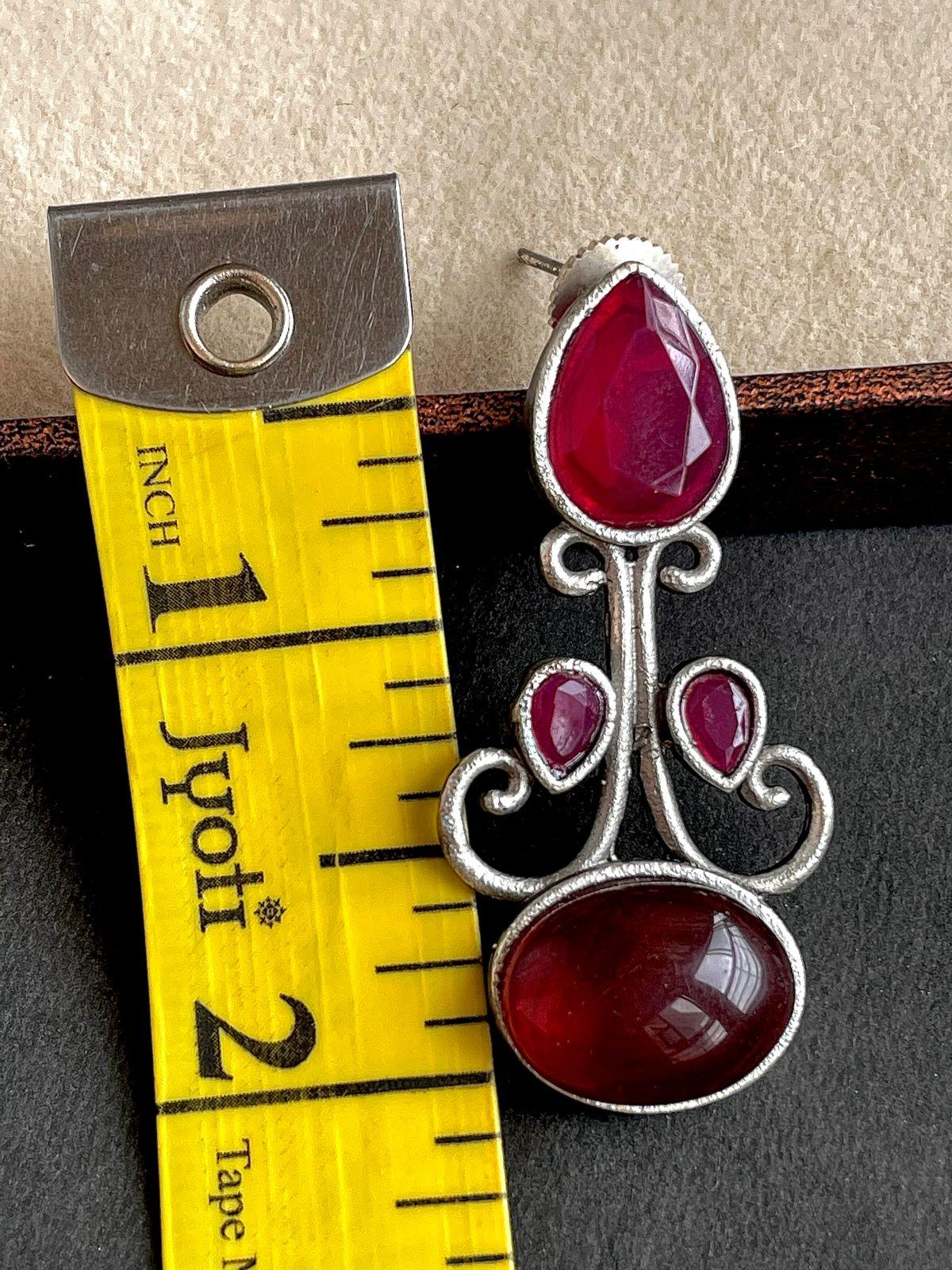 Silver Replica Monalisa Stone Stud Earring