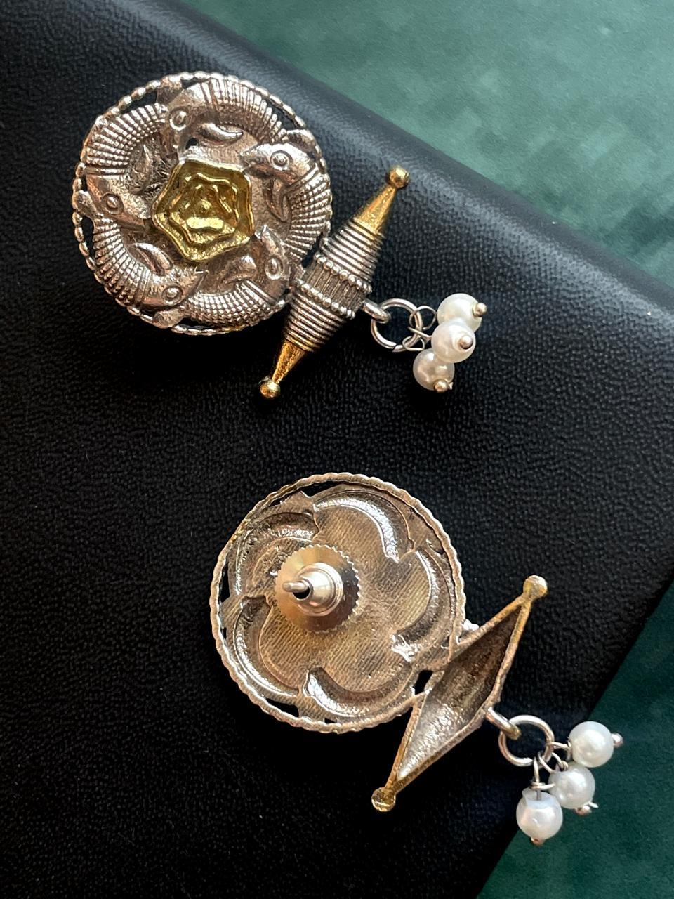 Dual Tone Antique Earring
