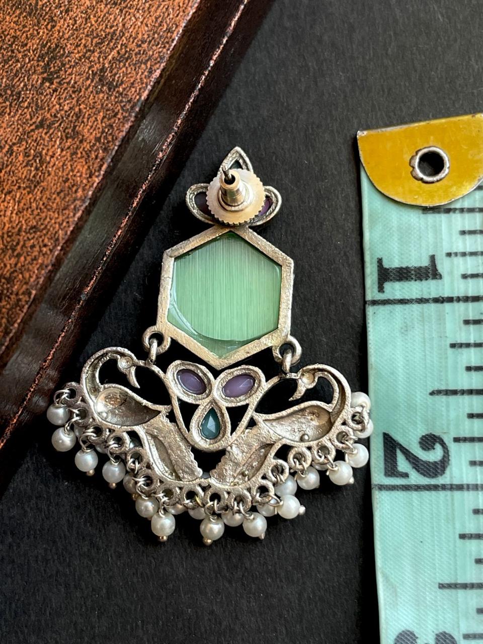 Big Monalisa Silver Replica Drop Earring