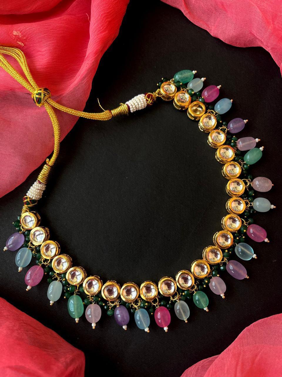 Kundan with Stone Beads Choker Necklace