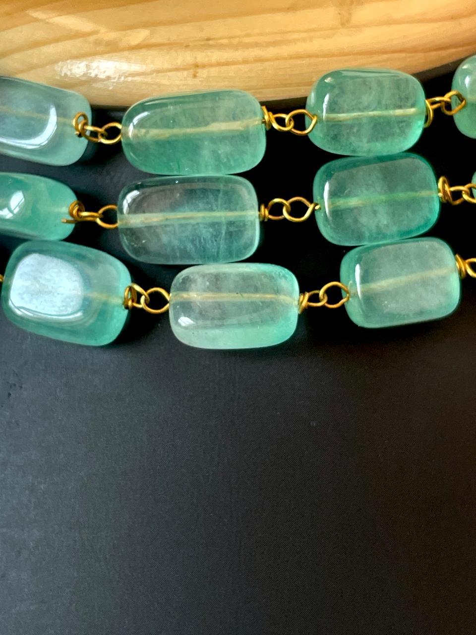 Stone Beads Choker with Back Tussle