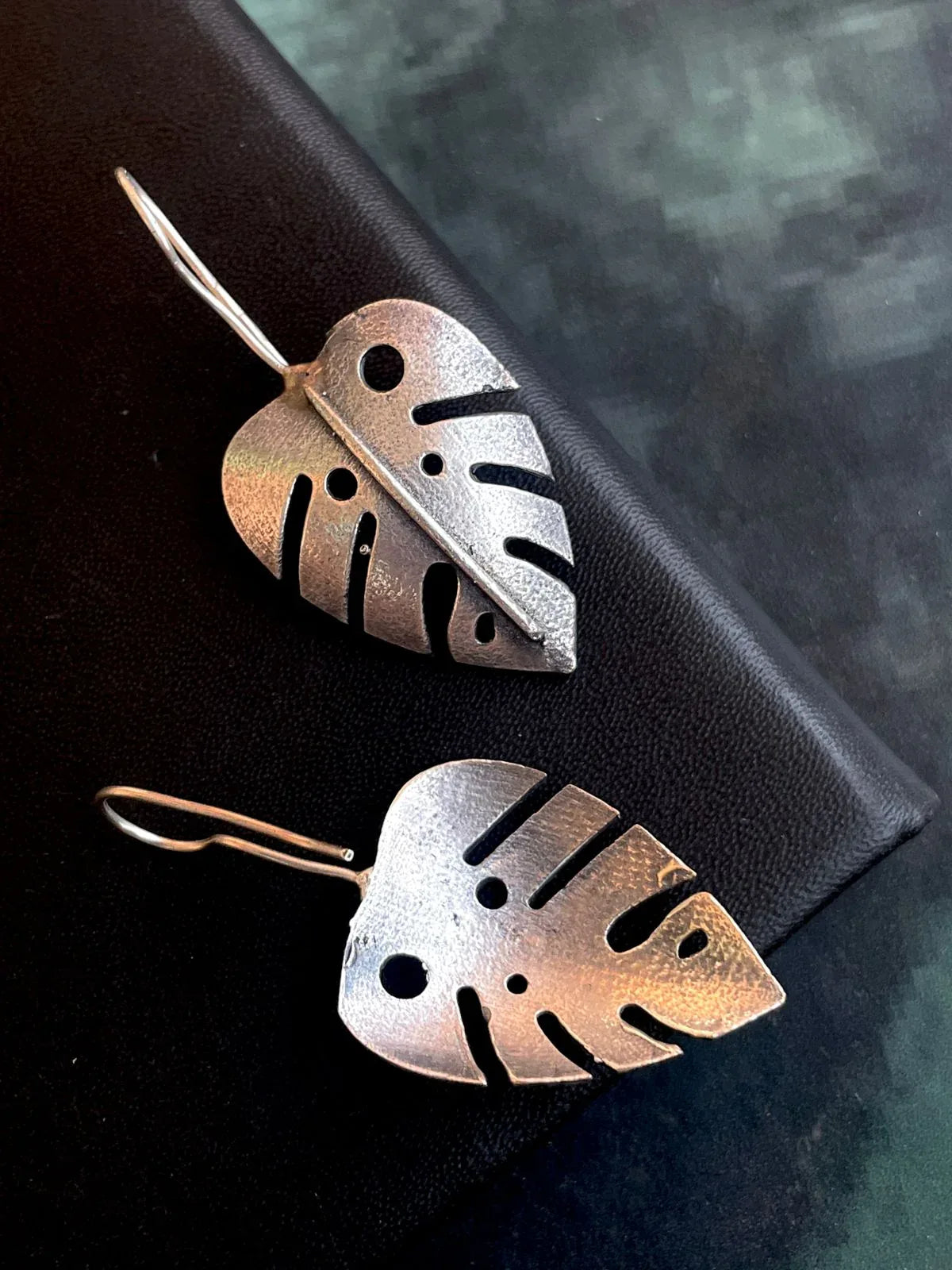Leaf Shape Oxidized Antique Earring