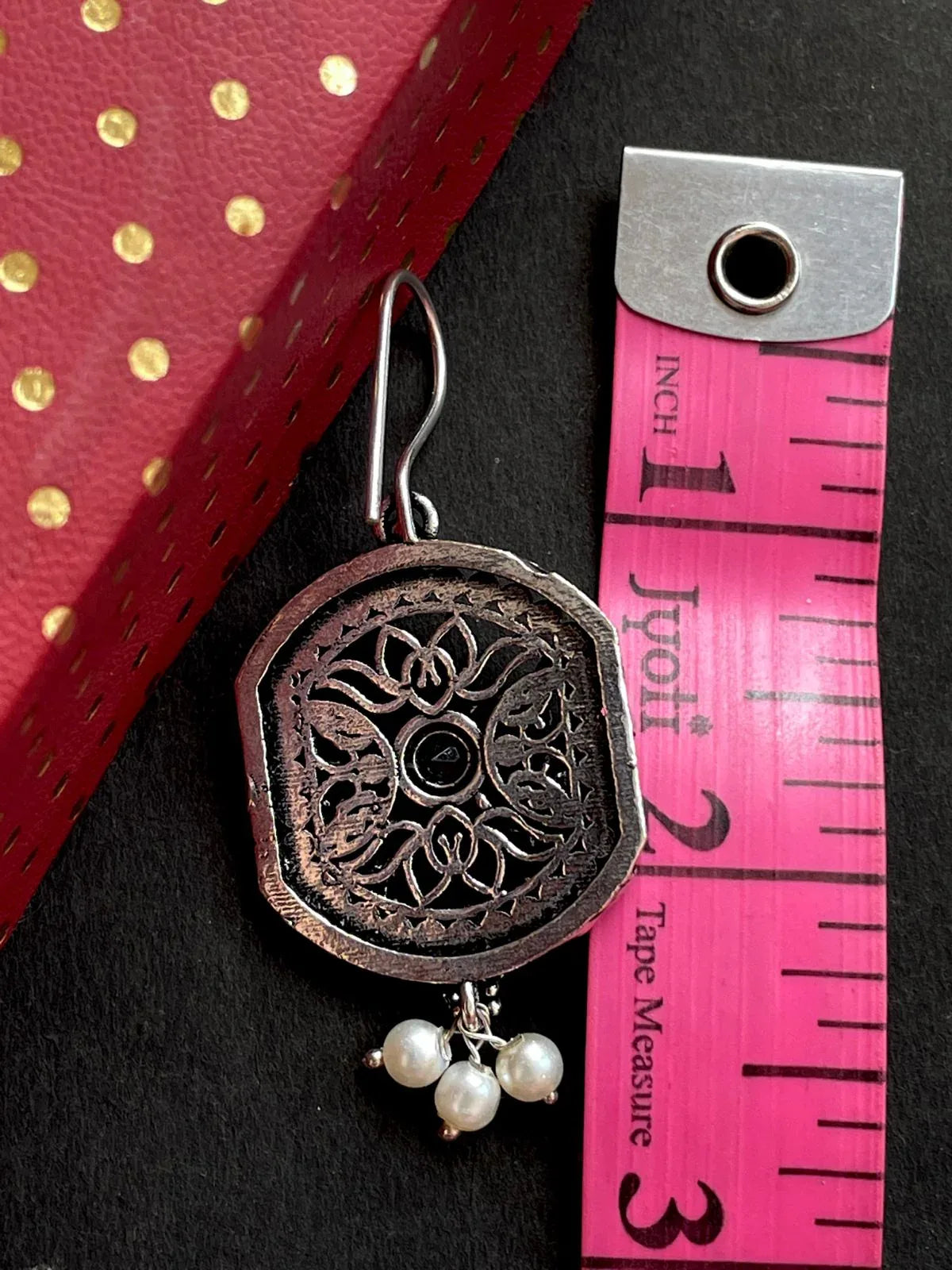 Black Polish Oxidized Stud Earring