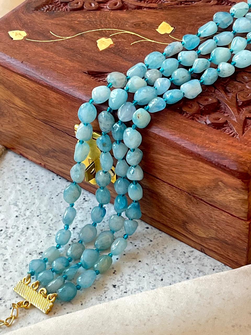 Uncut Stone Three Layer Mala