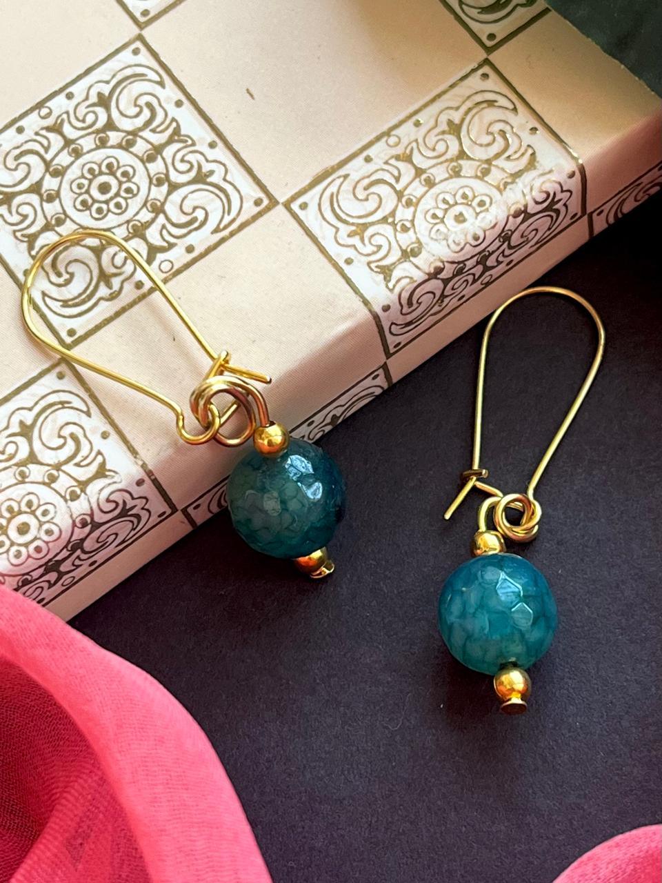 Semi Precious Round Stone Earring