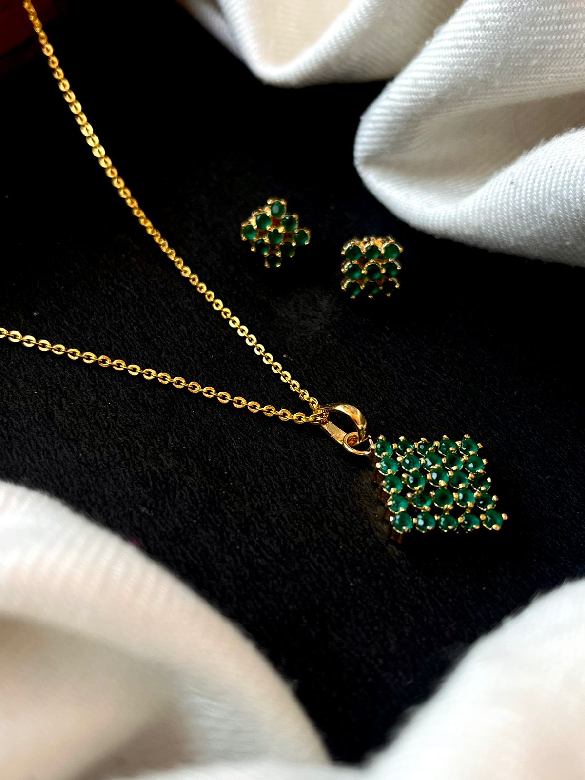 AD Square Pendant with Earring Set