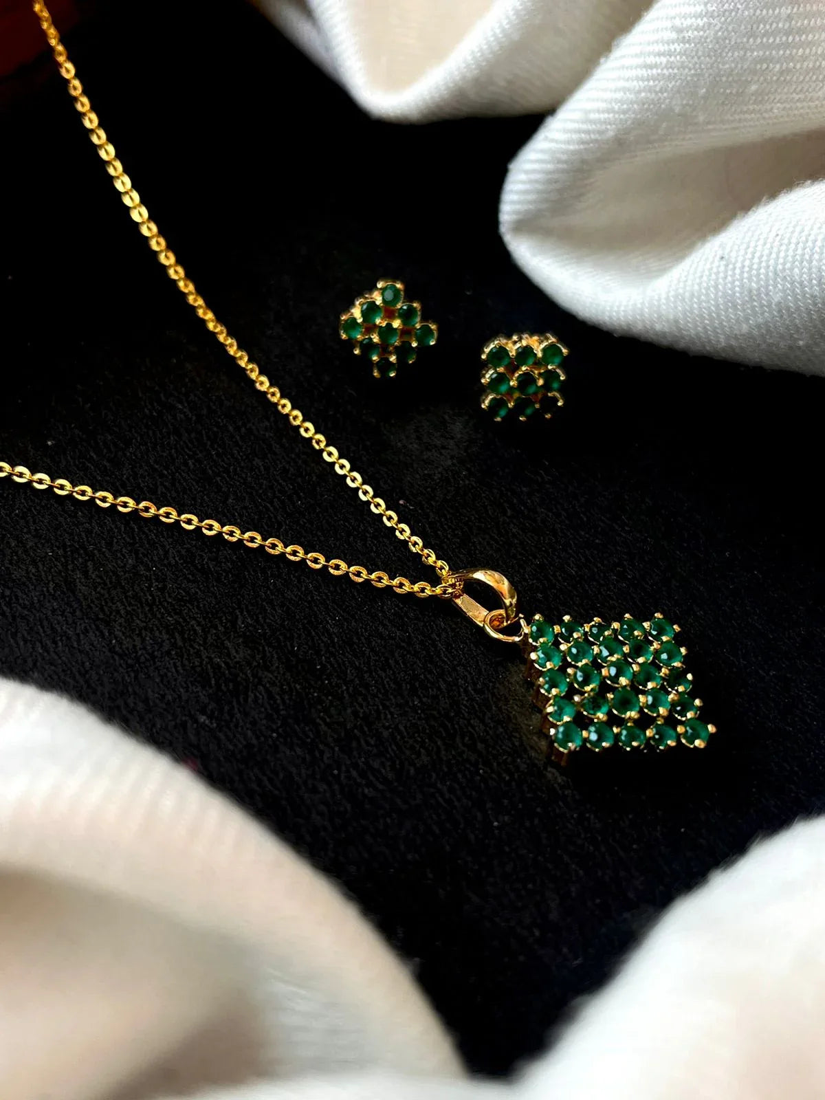 AD Square Pendant with Earring Set