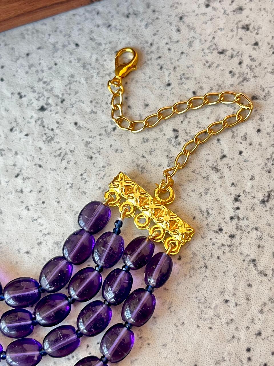 Stone Mani Beads Three layer Mala