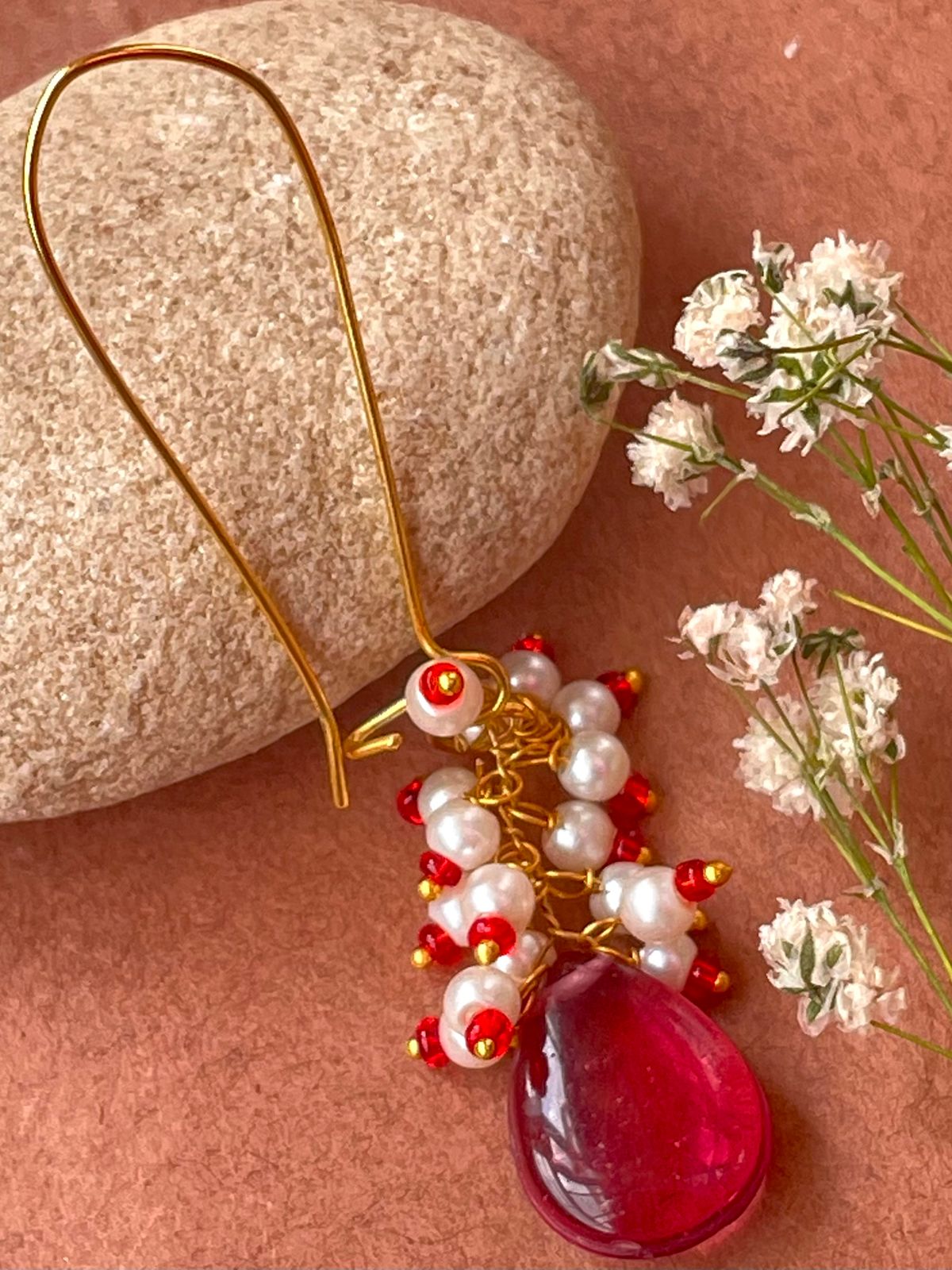 Natural Zade Stone with Cheed Earring