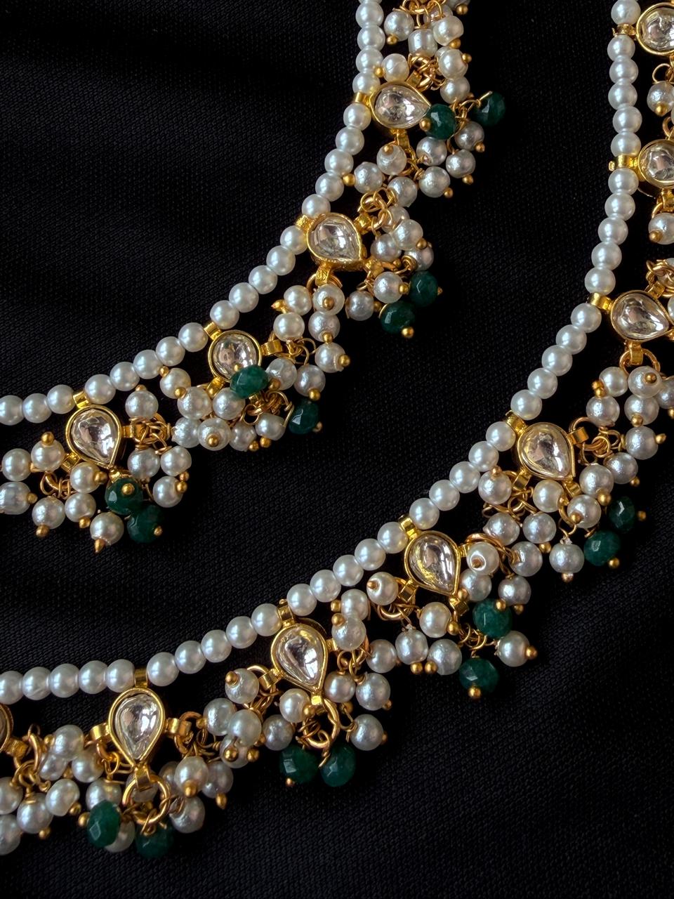 Pachi Kundan Beaded Anklets