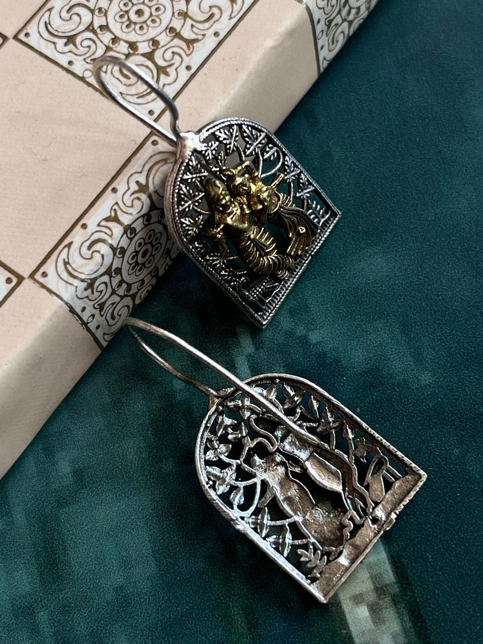 Dual Tone Radha Krishna Light weight Earring