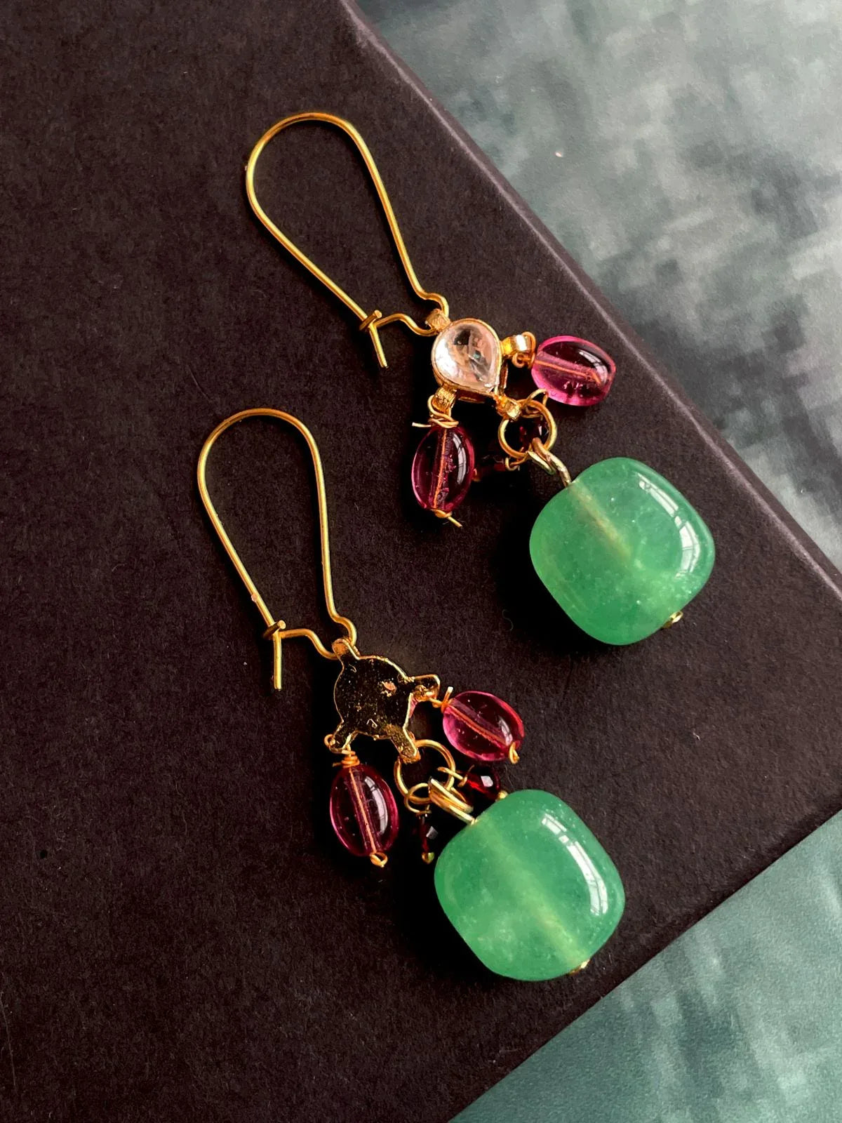 Jade Stone Kundan Earring