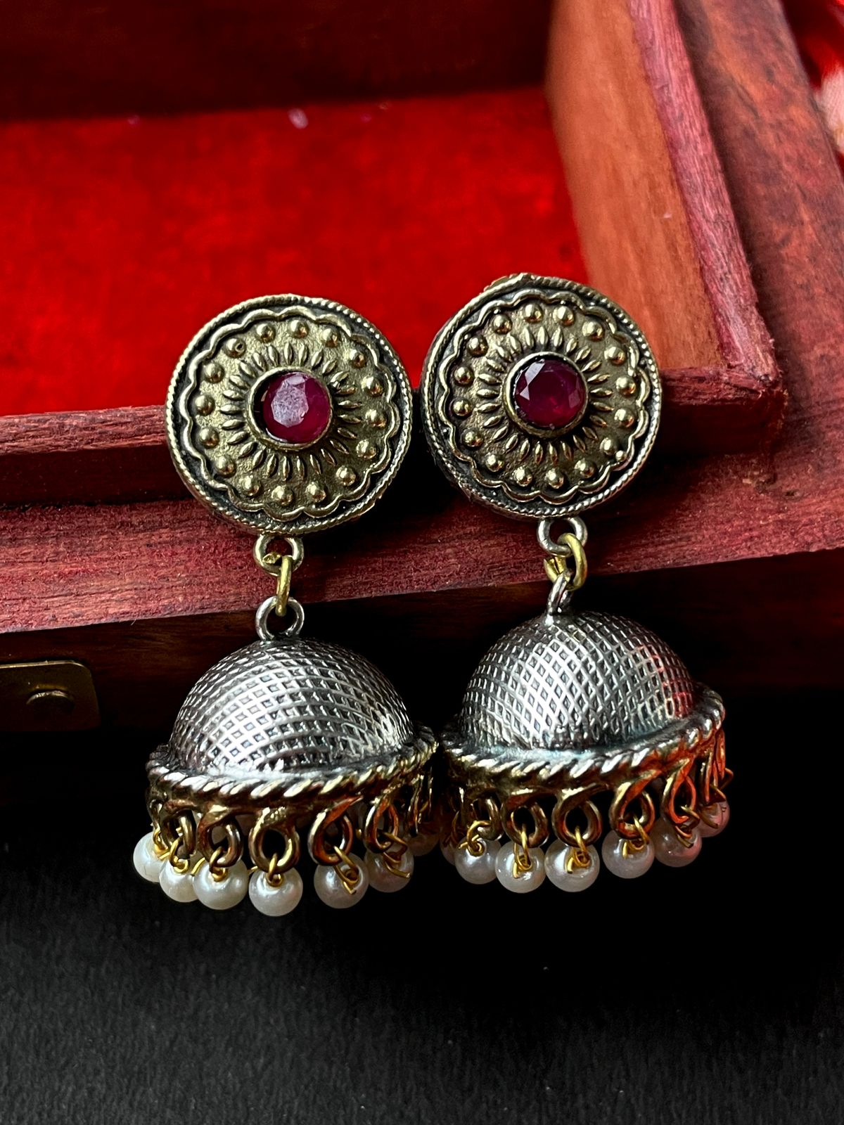 Dual Tone Necklace with Earring set