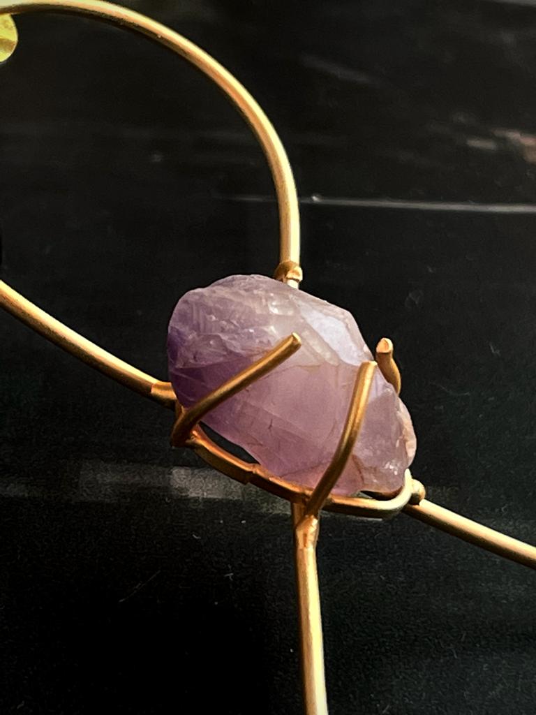 Natural Stone Golden Earring